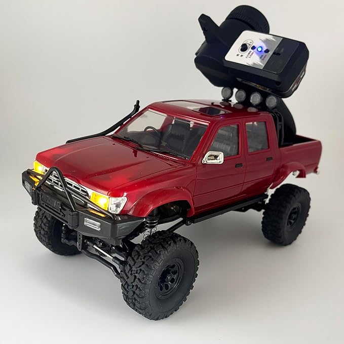RC Crawler 1/16 Scale Remote Control Truck Off Road WPL C64-1 RC Rock Crawler 4x4 Pickup RTR All Terrain Upgraded Chassis Fully Proportional 2.4GHz Axle Mounted Servo Hobby Vehicle Adult