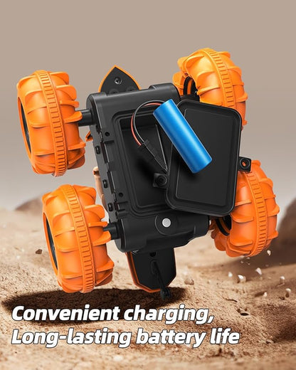 LM15-D Amphibious Remote Control Car 2.4 GHz Waterproof RC Car All Terrain Off Road Car Toys(Blue)