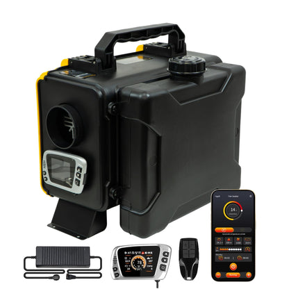 HTB1 8KW Diesel Air Heater, 6L Toolbox Compact Diesel Heater 12V/110V Fast Heating with App Control, 5500M Adaptive Plateau, Internal Circulation Heating and No Ticking Sound for RV Trailer Camper Van