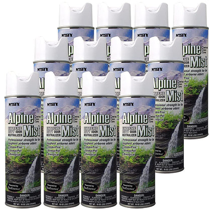 Misty Air Freshening Deodorizing Spray - Alpine Mist - 10 oz (Case of 12) 1039394 - Premium Odor Neutralizer for Smoke, Organic Decay, and Other Unwanted Odors