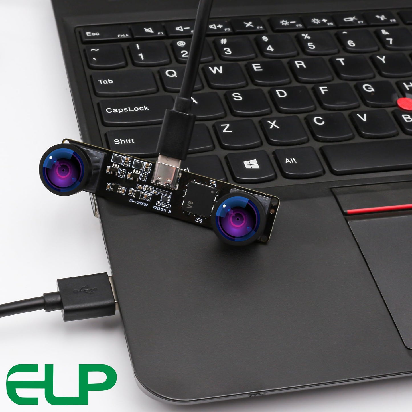 ELP 4MP Dual Lens USB Camera - Wide Angle, 1080P 60fps, Lightburn, Mini UVC USB2.0 Laser Engraver Camera Module for Computer & Raspberry Pi