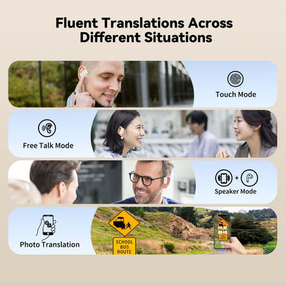 Wooask Translation Earbuds M9 Language Translator Device Open Ear Translator Headphones 98% High Accruacy Instant Translation in 1 Sec Support 144 Languages and Accents (with Offline Package)