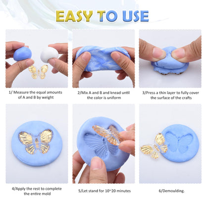 Silicone Putty - 2.5 Lb Flexible Silicone Mold Making Kit for Reusable Silicone Molds Making - Easy 1:1 Mixing Ratio Fast Cured Molding Putty for Casting, Resin Molds, Soap Mold, Candle Molds, Statues