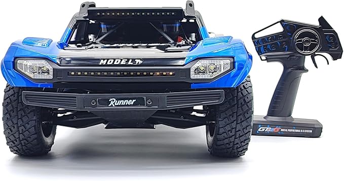 FSRC RC Truck1/7 Model TT 6S/8S Blue/Red High-Speed Off-Road Desert Truckr RC car Short-Course Truck 4WD 100km/h+(8S-Blue)