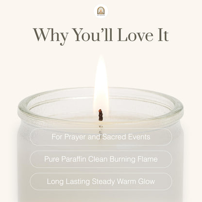Alumenza 6 Pack Santa Cruz Candle in Glass Jar 90 Hours– Paraffin Wax, Clean Burning Unscented | Large & Tall Devotional Prayer Pillar Candles for Home, Memorial, Rituals