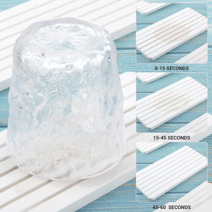 Lallisa Water Absorbing Stone Water Absorbent Diatomite Coasters Grooved Design White Diatomite Tray for Soap Kitchen Bathroom Bottle Shower Toothbrush (8.27 x 3.94 Inch,5 Pcs)