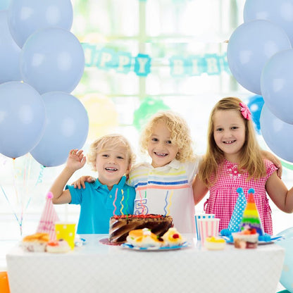 RUBFAC Blue Balloons 129pcs, Pastel Light Blue Balloon Different Sizes 18 12 10 5 Inch for Garland Arch Kit, Gender Reveal Baby Shower Birthday Wedding Easter Party Decoration