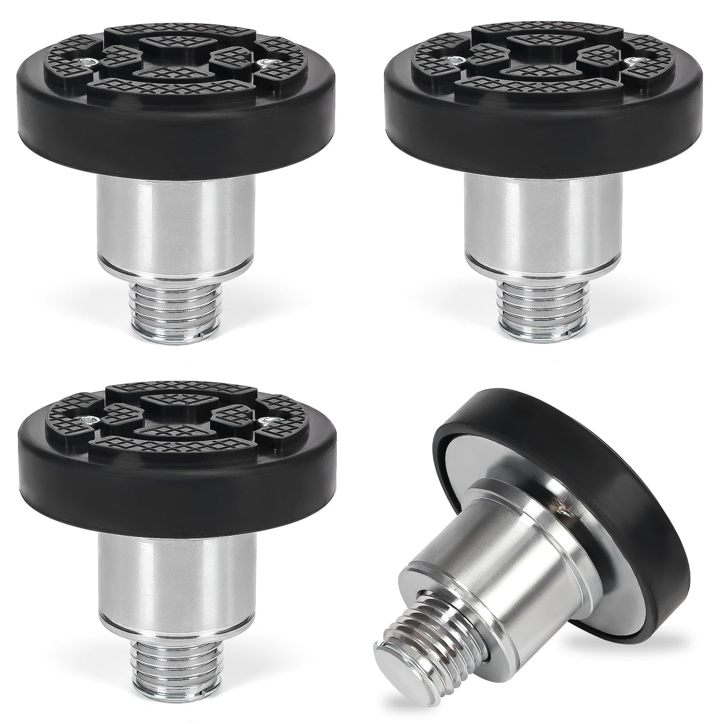 Atesilor 4pcs 60mm Screw Up Car Lift Adapter with Rubber Lift Pads, 4-8cm Extension Car Lift Feet Tray for Car Lift Bridge Jack Stable Support, Fit for Challenger 2 Post Lift