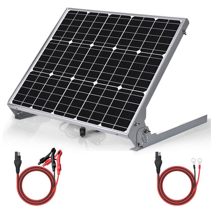 SUNER POWER 12V 50W Solar Battery Charger Maintainer, Built-in UltraSmart MPPT Controller, Adjustable Mount Bracket, Waterproof 50 Watt Solar Panel Kit for 12 Volt SLA Deey Cycle AGM Lifepo4 Battery