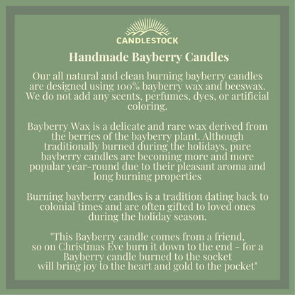 Candlestock Real Bayberry Tealight Candle 6 Pack – Pure Bayberry and Pure 100% USA Beeswax Blend – Dripless Tealight Candle Set