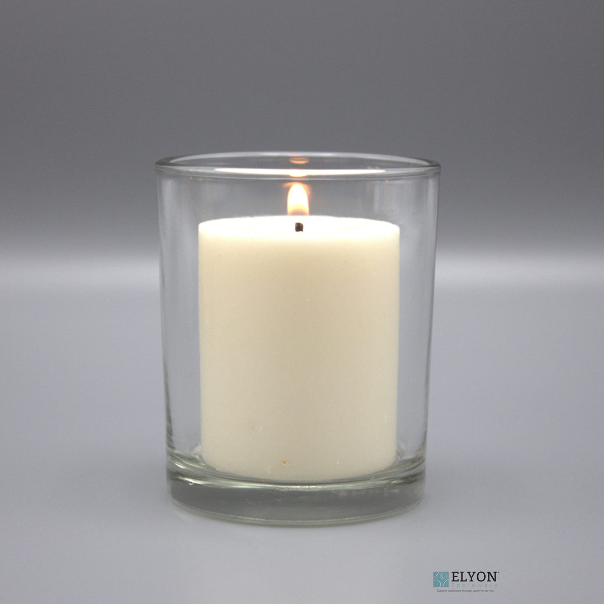 18 White Colored Unscented Wax Votive Candles in Glass Holder, 24 Hours Burn Time