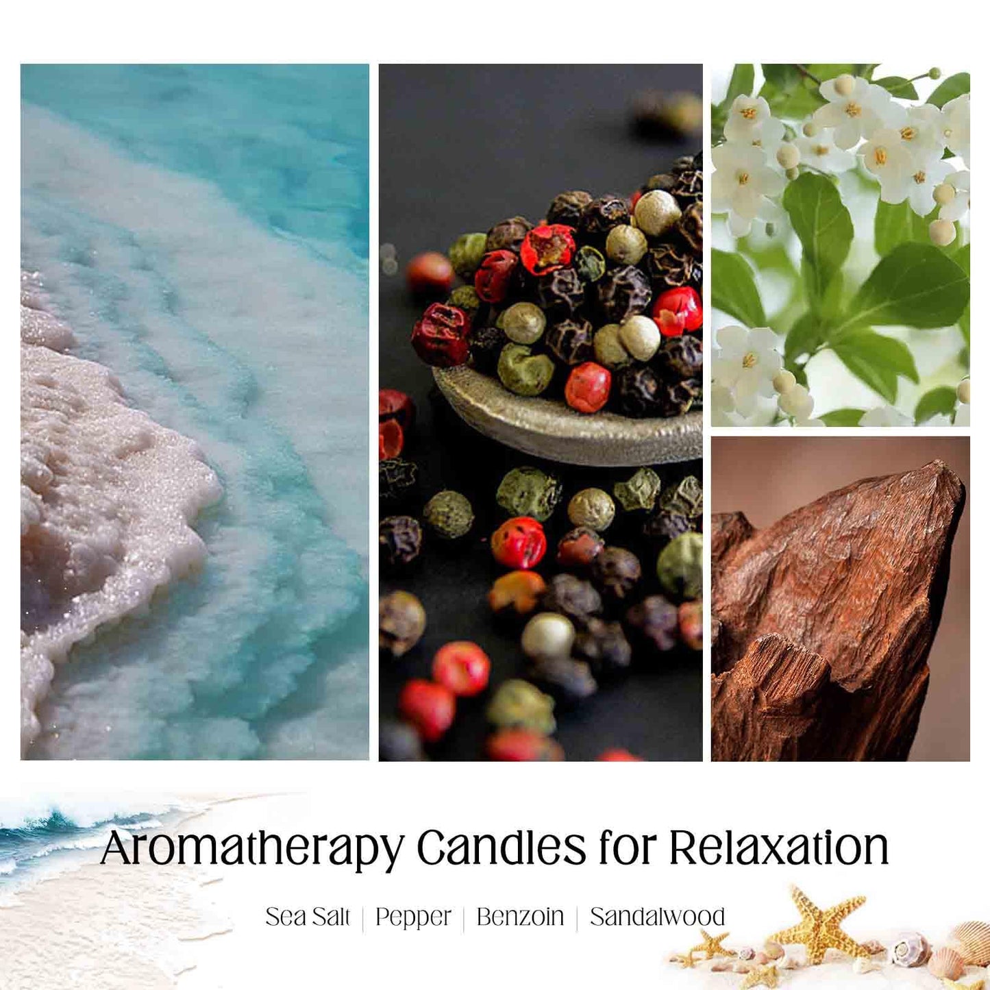 KOTKAS Ocean Breeze Scented Candles - 8oz Natural Scented Soy Candles Non Toxic, Aromatherapy Candles for Home Scented Candles Gifts for Women Bath Relaxing Calming Soothing Relaxation Stress Relief