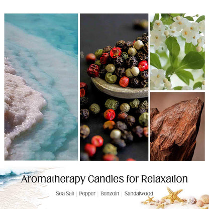 KOTKAS Ocean Breeze Scented Candles - 8oz Natural Scented Soy Candles Non Toxic, Aromatherapy Candles for Home Scented Candles Gifts for Women Bath Relaxing Calming Soothing Relaxation Stress Relief