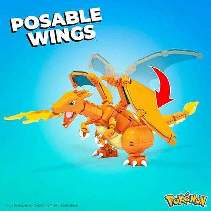 MEGA Pokémon Action Figure Building Toys for Kids Charmander Evolution Set with 313 Pieces 3 Poseable Characters Charmeleon and Charizard