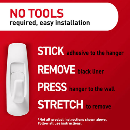 Command 5 lb Large Utility Hooks, 7 Wall Hooks and 12 Command Strips, Damage-Free Hanging with Adhesive Strips, No Tools for Hanging, Organization and Storage