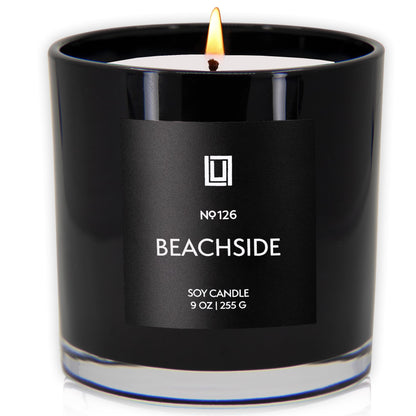 Lulu Candles | Beachside | Smells Fresh & Clean | Luxury Scented Soy Jar Candle | Hand Poured in The USA | Highly Scented Long Lasting (9 Oz.)
