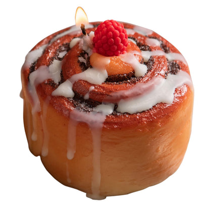 Raspberry Cinnamon Roll Realistic Food Vegetable Wax Candle