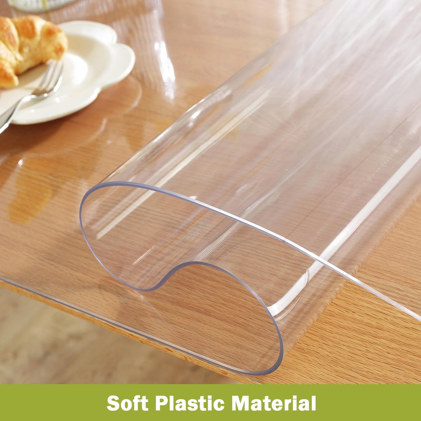 OstepDecor Clear Table Cover Protector 38 x 72 Inch, 1.5mm Thick Plastic Table Cover, Dining Table Protector Pad, Waterproof & Easy Cleaning PVC Desk Mat for Dresser, Coffee & Kitchen Wooden Tabletop