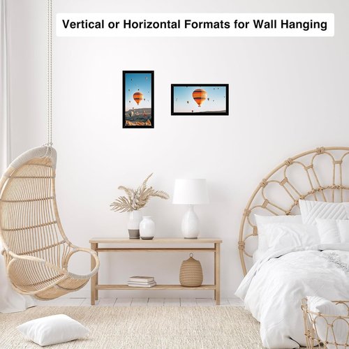 JCJMY 6x12 Black Picture Frame - Versatile Wall Mounting for Horizontal or Vertical Display
