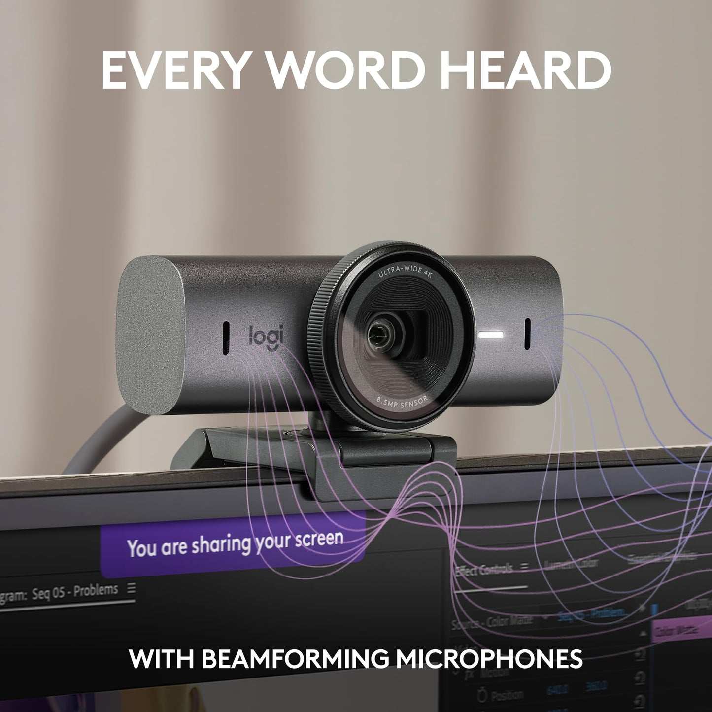 Logitech MX Brio Ultra HD 4K Webcam for Collaboration and Streaming, 1080p 60 FPS, Show Mode, Works with Microsoft Teams, Zoom, Google Meet, Nintendo Switch 2, Graphite