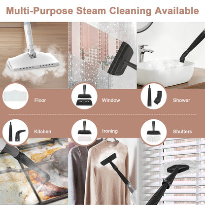Steam Cleaner, 6 in1 Rotated Steam Mop Cleaner with 2 Modes, 2 Microfiber Pads, 400ML Removable Tank, 23FT Power Cable, Detachable Steam Mops for Floor, Laminate Floor, Tiles Cleaning (Ice Blue)