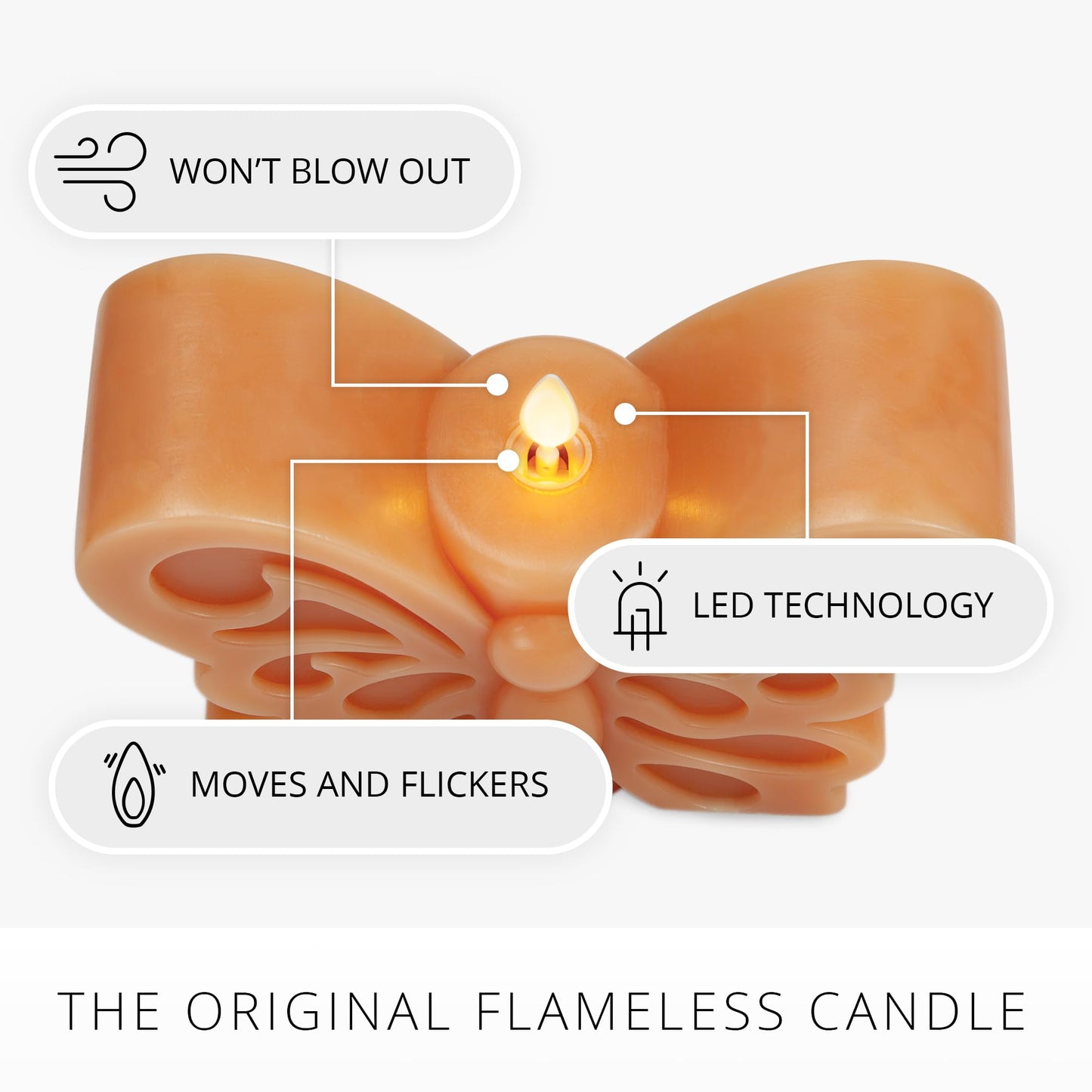 Luminara - Flameless Flickering Moving Flame Nature-Inspired Battery Operated LED Décor - Spring Summer Collection - Sunlit Honey Butterfly Garden Candle - 6.6” x 4.3”