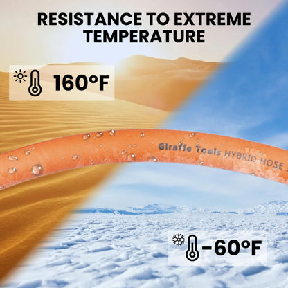 Giraffe Tools Hybrid Air Hose, 3/8 inch x 50 ft, 1/4 in. MNPT Fittings, 300 PSI Heavy Duty, Lightweight Air Compressor Hose