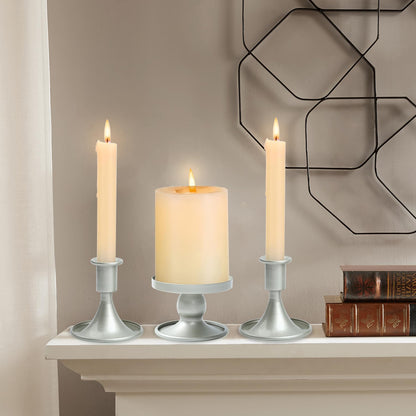 Unity Candle Holder - Unity Candle Holders for Weddings, Metal Unity Candlestick Holder Set of 3, Decorative Unity Candle Stand for Wedding Ceremony Table Centerpiece Decoration Gift (Silver)
