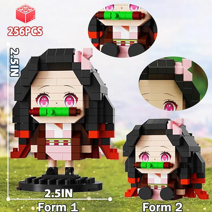 5 Kill Demon-Themed Anime Figures Building Set 2IN1 Sitting&ampStanding Models Cute Popular Characters Monster Killer Micro Brick Japanese Manga Merch Toy Decor Easter's Day Gift for Fans(1140 Pcs)
