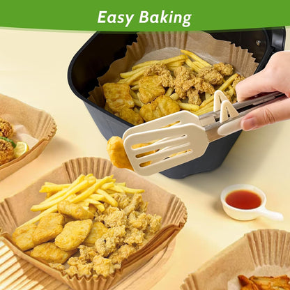 Skiennix 360 Pcs Heavy-Duty Air Fryer Paper Liners - Non-Stick & Leak-Proof 8” Square Parchment