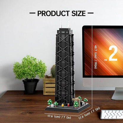 John Hancock Center Chicago Architecture Model Building Blocks Sets The Office Landmarks Skyline Set Toys Collection for Kids Adults 1284Pcs