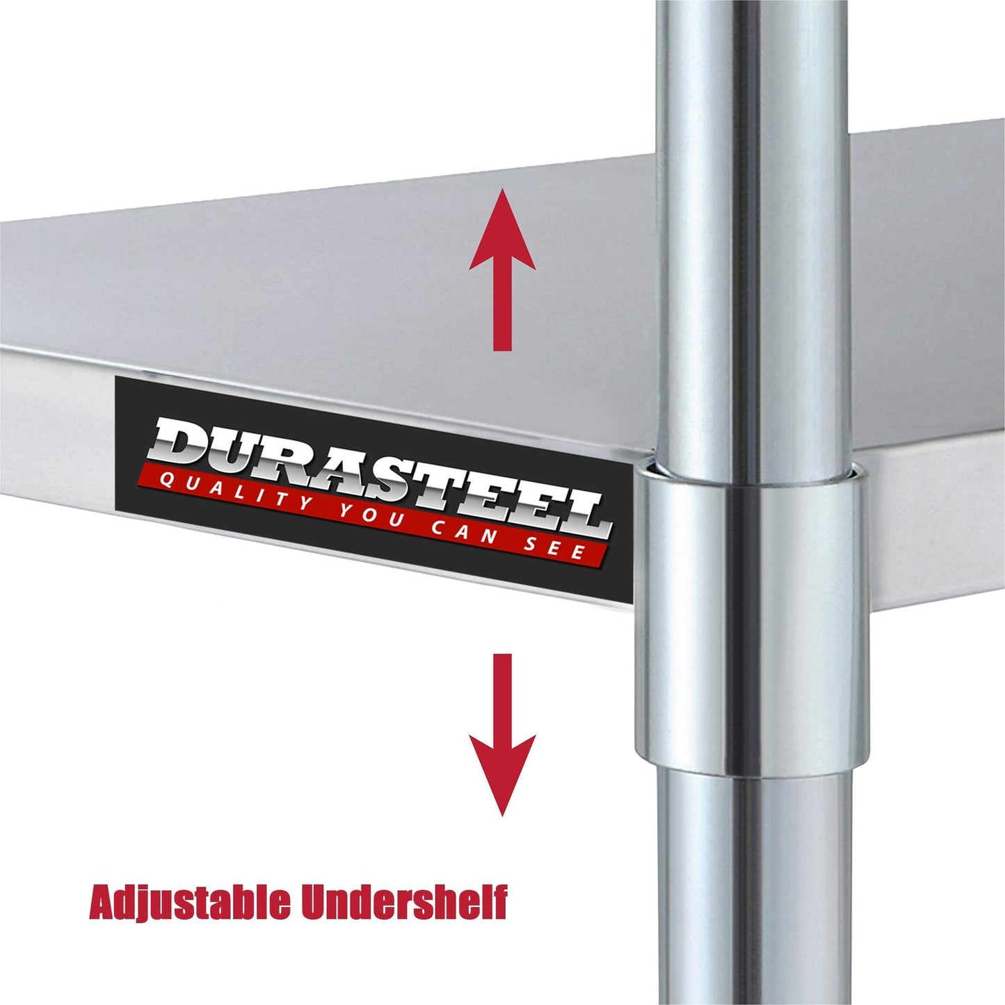 DuraSteel Galvanized Under Shelf for Work Tables - Extra Adjustable Lower Shelf for 30'' x 60'' Stainless Steel and Wooden Worktables - Fits for use in Restaurant, Warehouse, Home, Kitchen, Garage