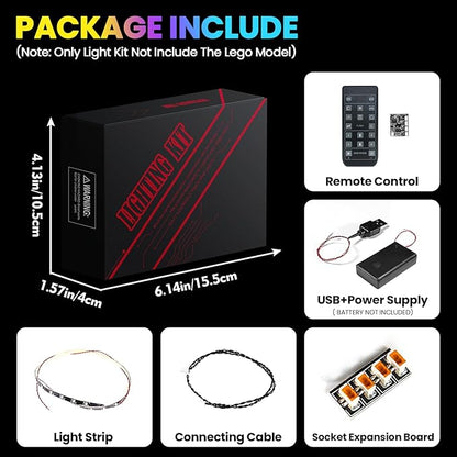 Upgraded Led Light Kit Compatible with Lego Hogwarts Castle The Main Tower Building Set RC Version Compatible with Lego 76454 (Model Not Included)