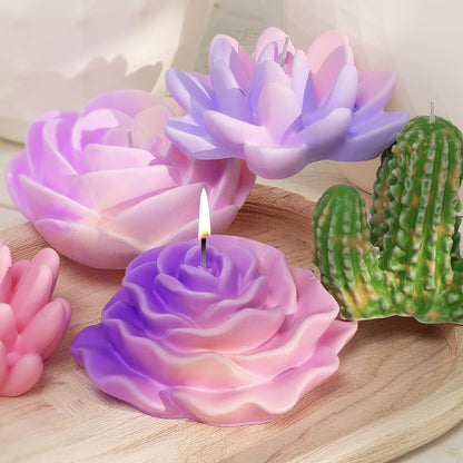 9 Pack Flower Succulent Candle Mold Resin Casting Silicone Molds for Home Decor & Candle Making Wave Spiral Mold