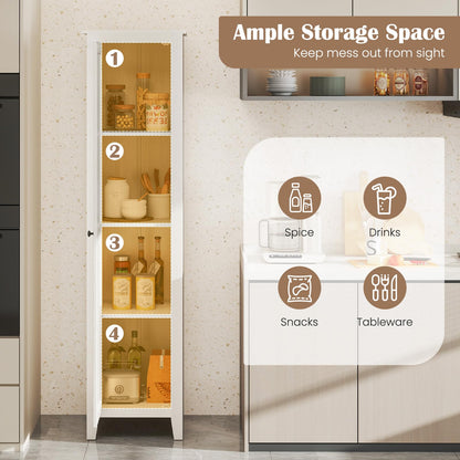 Giantex 72-Inches Narrow Storage Cabinet, Tall Bathroom Floor Cabinet with 4 Shelves, Barn Door, Anti-tilt Device, Raised Feet, Slim Storage Unit for Small Spaces, Living Room, Home Office, Kitchen