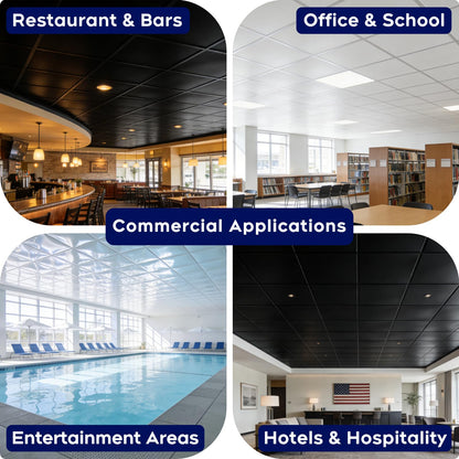 IMXPW Premium PVC Smooth Drop Ceiling Tiles 2ft x 4ft - Waterproof, Fire-Rated, Washable, Drop in Installation - No Rot, No Sag, 10-Pack Cover 80 Sq. Ft, White
