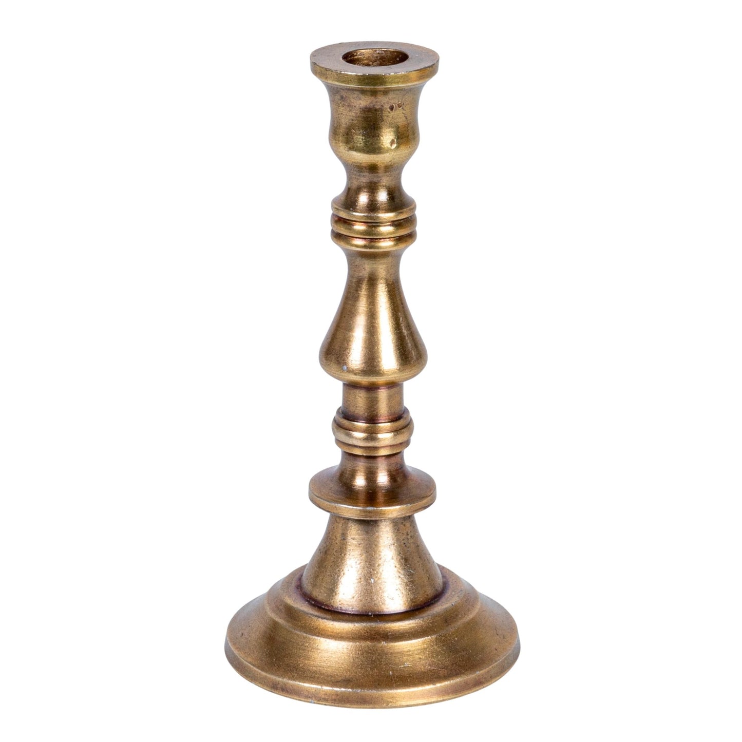 Creative Co-Op Antique Cast Aluminum Taper Holder, Gold