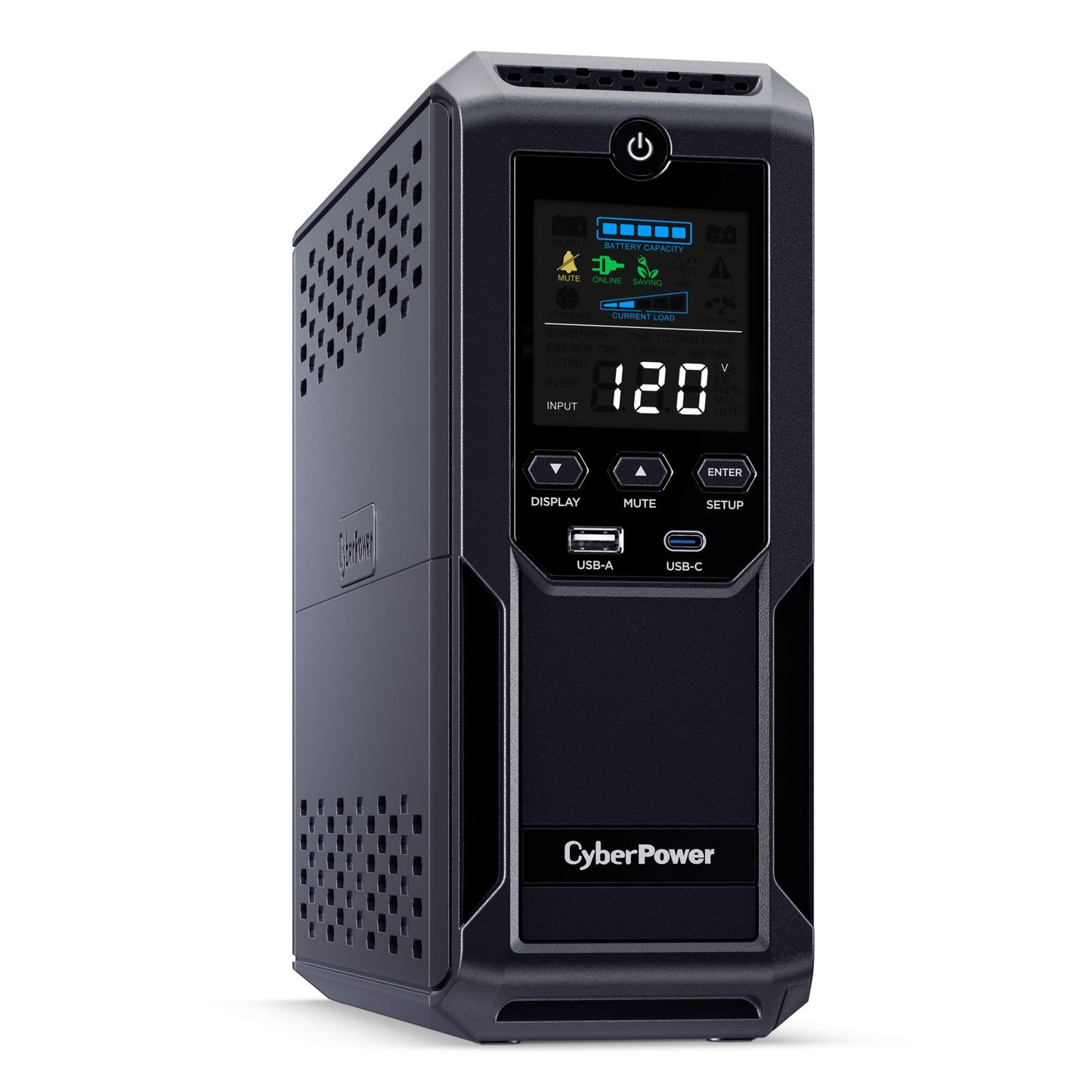 CyberPower CP1500AVRLCD3 Intelligent LCD UPS Battery Backup and Surge Protector, 1500VA/900W, 12 Outlets, 2 USB Ports, AVR, Mini Tower, UL Certified
