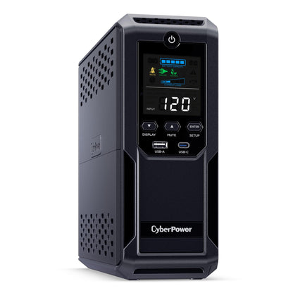 CyberPower CP1500AVRLCD3 Intelligent LCD UPS Battery Backup and Surge Protector, 1500VA/900W, 12 Outlets, 2 USB Ports, AVR, Mini Tower, UL Certified