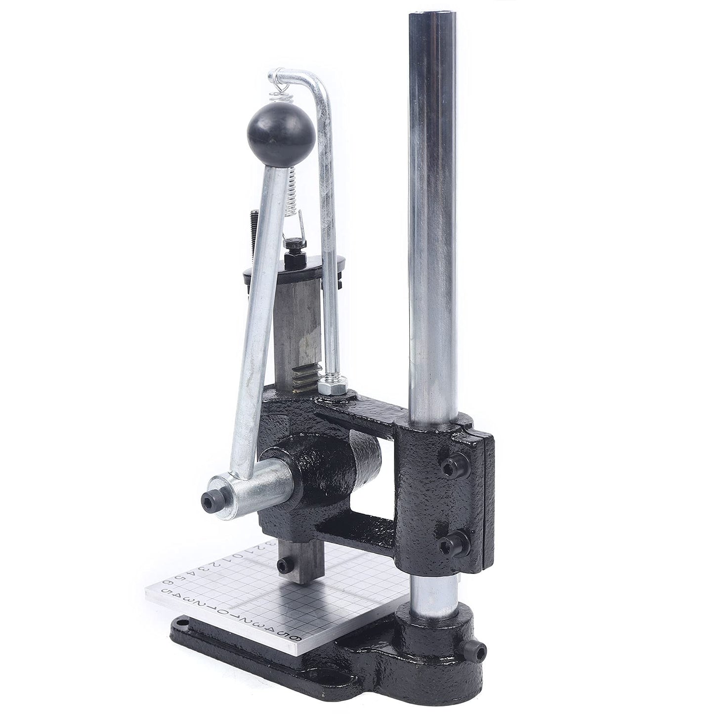 Leather Hole Puncher, DIY Leather Imprinting Machine with PP Plate and Aluminum Plate, Manual Press Puncher Embossing Stamping Tools Pressure Bronzing Kits for Punching, Pronging, Stamping Process