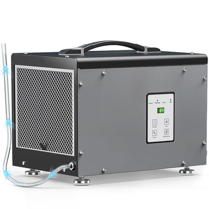 BaseAire Crawlspace Dehumidifier with Pump, Compact Dehumidifiers for Commercial, Basement and Water Damage with Drain Hose, 70 PPD, Auto Defrost, GLGR Technology, Up to 1000 Sq Ft