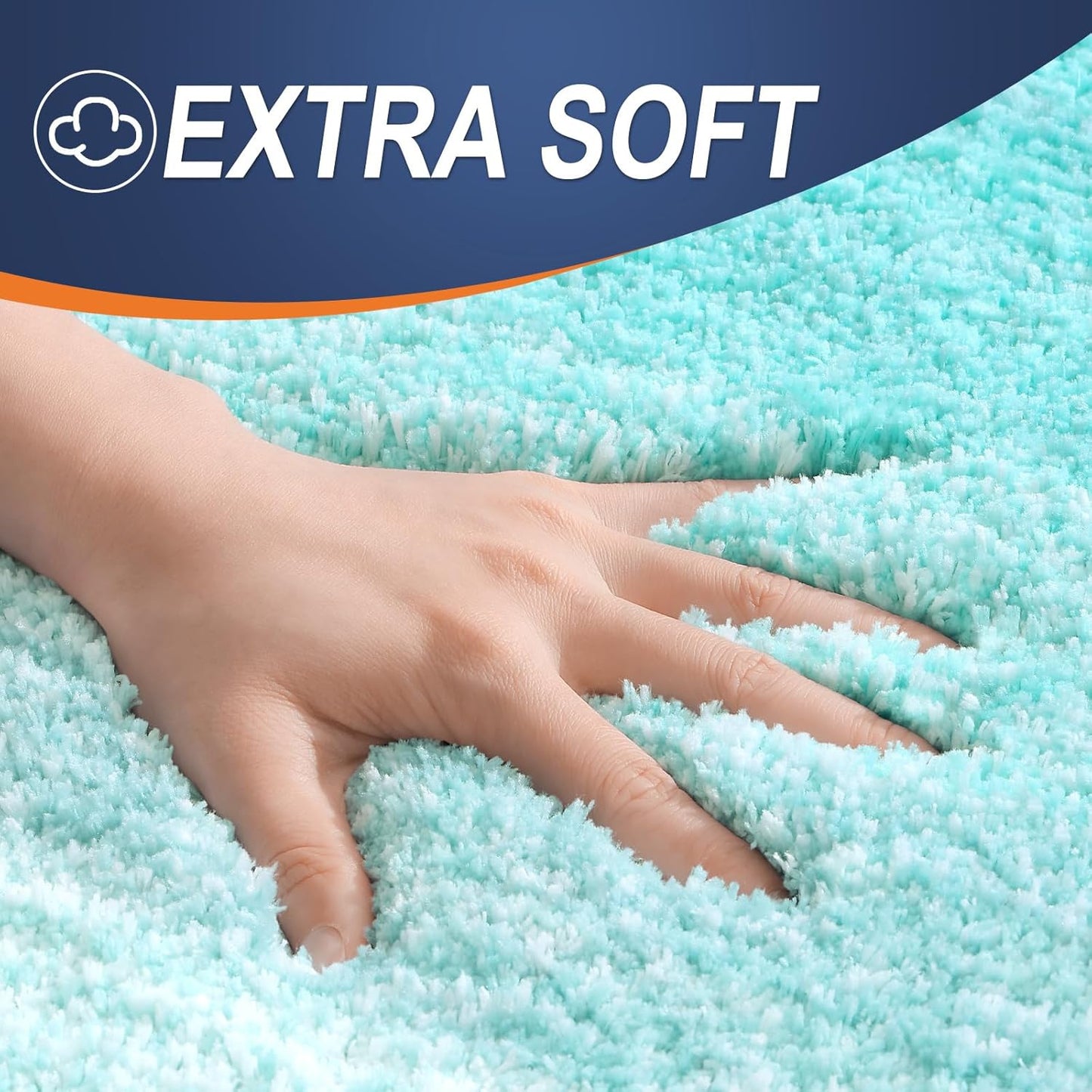 OLANLY Bathroom Runner Rug - Extra Soft Microfiber Mat 44x24 | Quick Dry, Washable, Teal Color