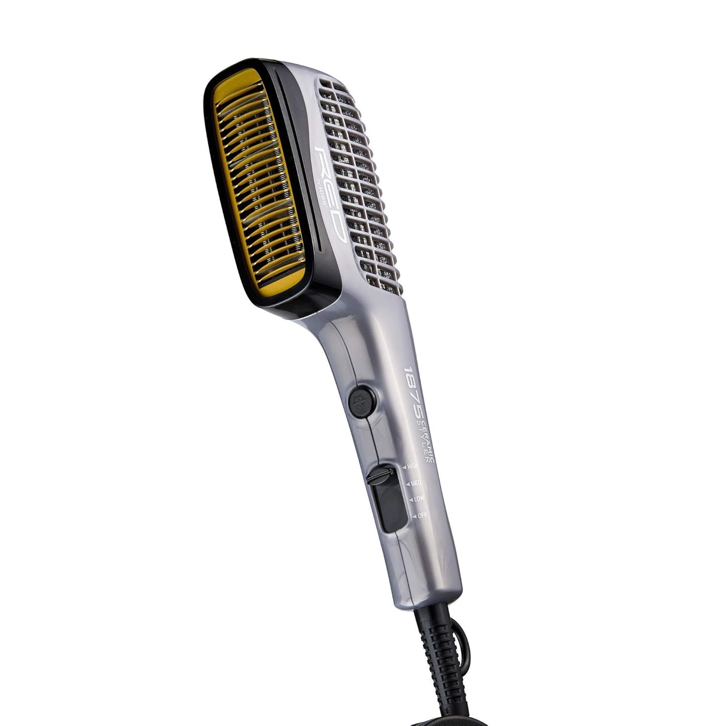 RED by KISS 1875 Ceramic Ionic Hair Styler with Detangler Pik, Professional Quick Blow Dry Comb, 4 Heat/Speed Settings, Cool Shot Button, Ideal for Curling & Straightening