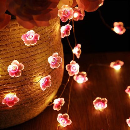 Mudder Cherry Blossom String Lights - 13 FT with 40 LEDs | Pink Fairy Lights for Indoor & Outdoor Decor