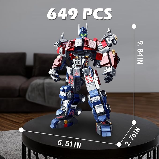 HIGH GODO Transforming Robot Building Set 4in1 Transforming Mech Truck Building Kit Cool Robots Toys Gifts for Teens Adults 14+ (649 Pieces)