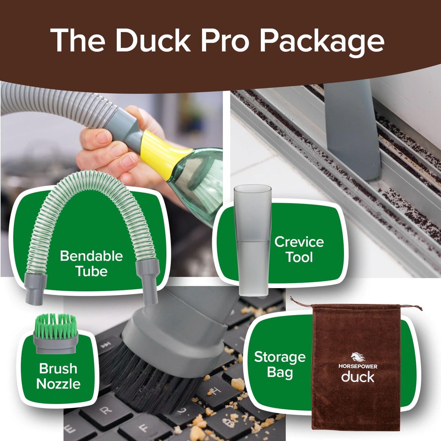 Duck Compact Cordless Vacuum by Horsepower, Gold Edition, Ultra-Powerful Upgraded Battery for Extra-Long Run Time, AS-SEEN-ON-TV, Strong Suction, Easy to Store, Portable & Rechargeable. Home & Auto