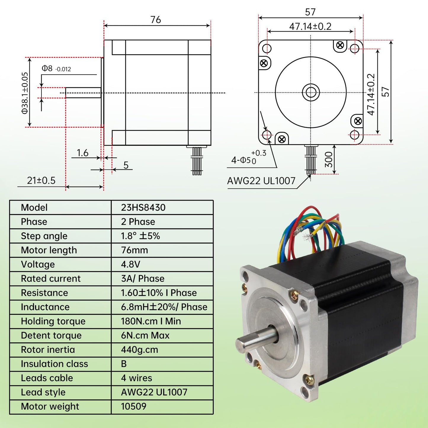 RATTMMOTOR CNC Controller Kit, 4 Axis CNC Kit with Nema23 Stepper Motor 57*76mm 270Oz-in 3A 1.8Nm, TB6600 Driver 4A, USB Mach3 CNC Motion Control Card Breakout Board, 24V Power Supply for CNC Machine
