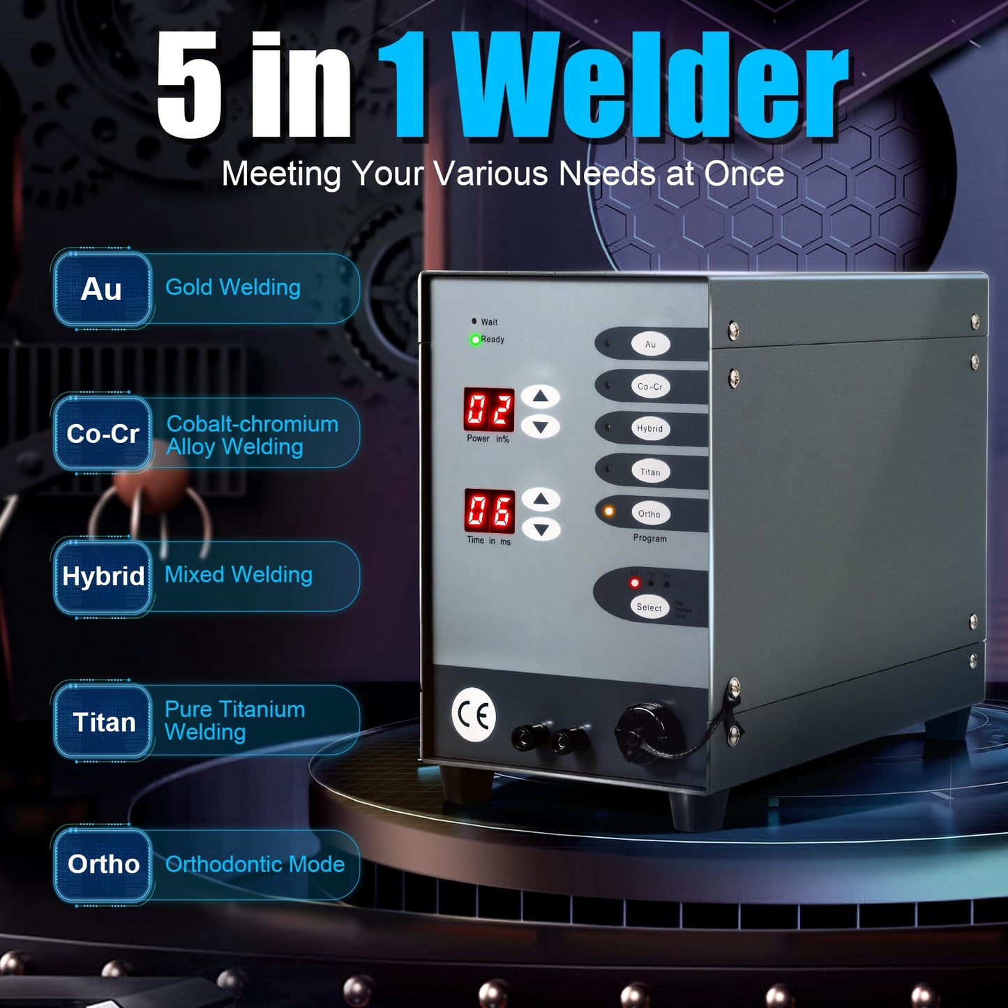 RibasuBB Automatic CNC Spot Welding Machine, Handheld Welding Machine Portable for Metal, 110v / 60hz Permanent Jewelry Welder kits Weldable Solid Gold, Aluminum, Titanium Welding