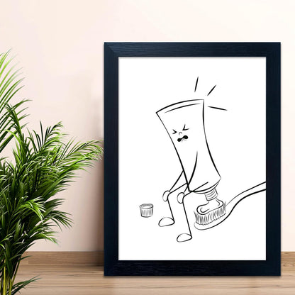Regine Switzerland Black and White Bathroom Wall Art - Funny Toilet Decor Canvas Print | Minimalist Humor Design