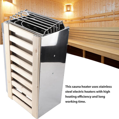 Sauna Heater, 3.6KW 110V Internal Control Temperature Adjustable Stainless Steel Electric Sauna Stove, High Heating Efficiency Electric Sauna Heater for Home Hotel Use